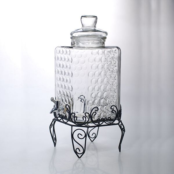 Glass Beverage Dispenser With Stainless Steel Spigot Buy Glass